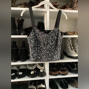 Sequin crop top